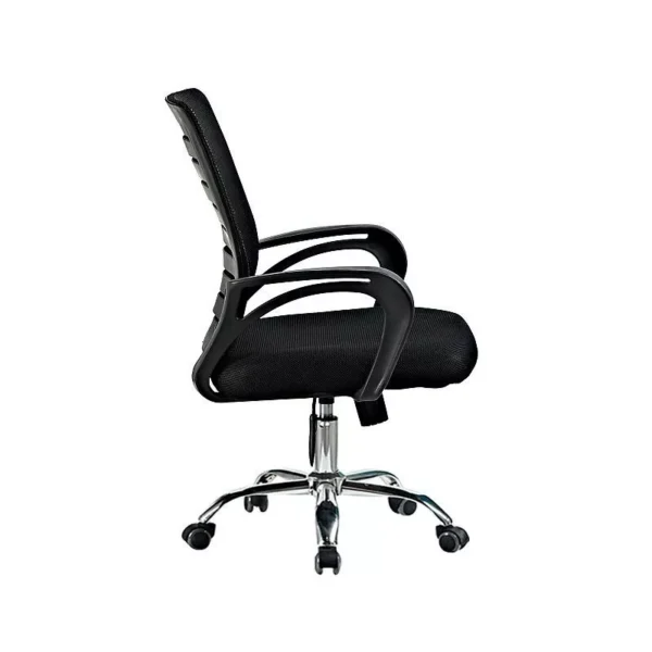 Scaun ergonomic de birou, baza otel cromat, inaltime reglabila 87-97 cm, rotativ, manere - imagine 7