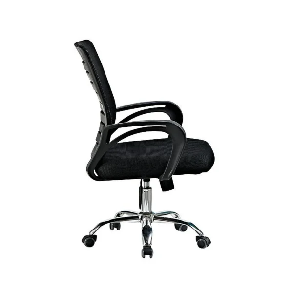Scaun ergonomic de birou, baza otel cromat, inaltime reglabila 87-97 cm, rotativ, manere - imagine 3