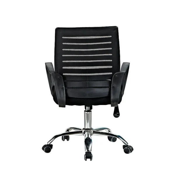 Scaun ergonomic de birou, baza otel cromat, inaltime reglabila 87-97 cm, rotativ, manere - imagine 4
