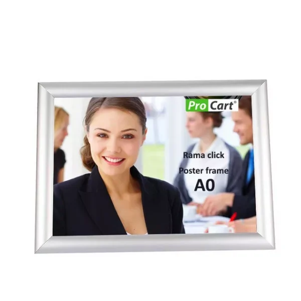 Rama click aluminiu, expunere afise si postere in format a0, colturi drepte, fixare orizontala sau verticala pe perete - imagine 16