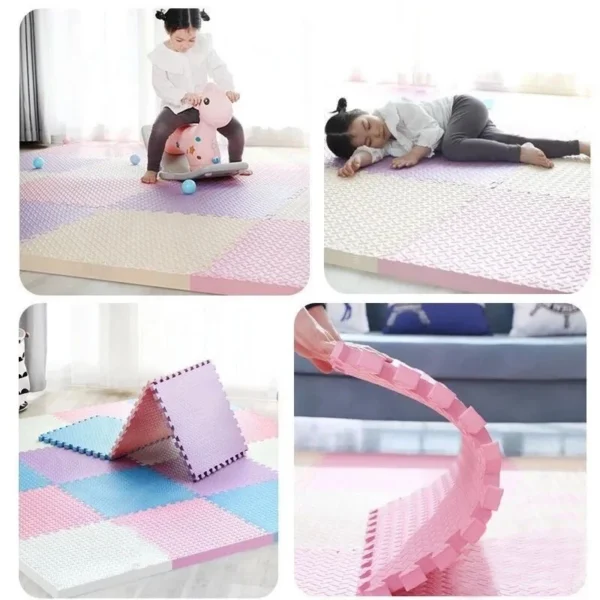Covor puzzle xl, 60x60 cm, grosime 2 cm, spuma eva, 2 piese culoare alb - imagine 15