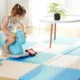 Covor puzzle xl, 60x60 cm, grosime 2 cm, spuma eva, 2 piese culoare alb - imagine 16
