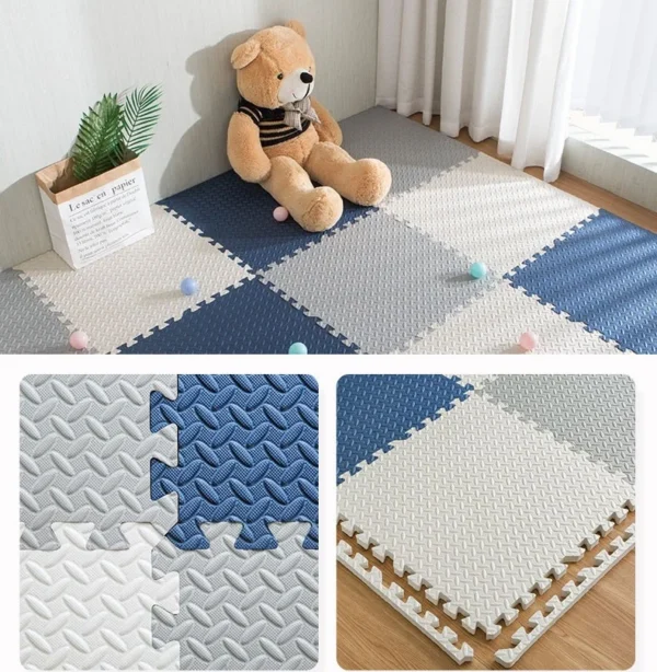 Covor puzzle xl, 60x60 cm, grosime 2 cm, spuma eva, 2 piese culoare alb - imagine 19