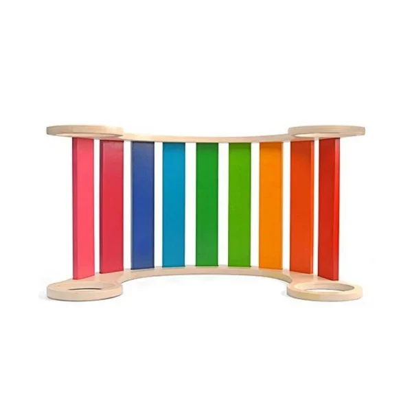 Balansoar rocker din lemn, placa de echilibru, montessori, multicolor - imagine 9