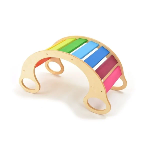 Balansoar rocker din lemn, placa de echilibru, montessori, multicolor - imagine 8