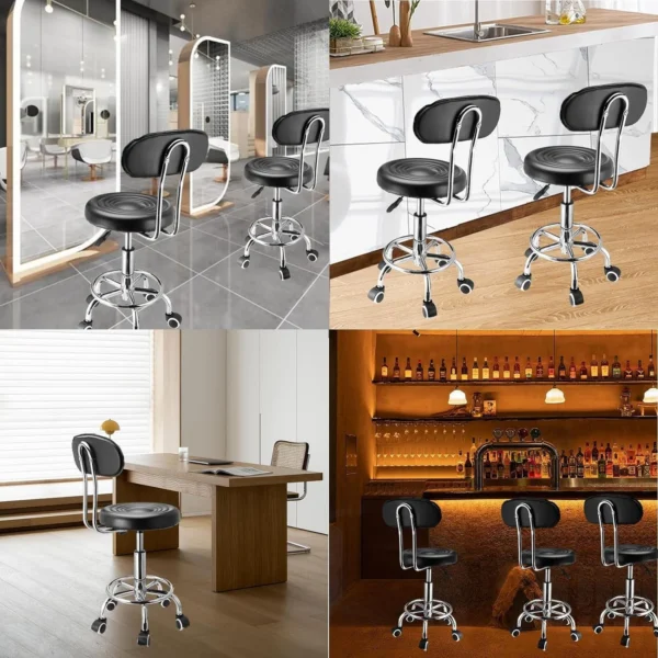 Set 2 scaune ergonomice fara manere, inaltime reglabila, baza cromata, polipropilena - imagine 5
