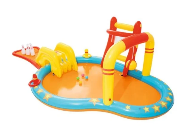 Centru de joaca acvatic pentru copii, multiple jocuri, piscina, tobogan, 435x213x117 cm - imagine 3