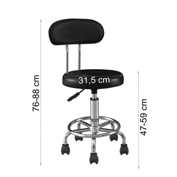 Set 2 scaune ergonomice fara manere, inaltime reglabila, baza cromata, polipropilena - imagine 14