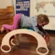 Balansoar rocker din lemn, placa de echilibru, montessori, multicolor - imagine 13