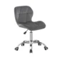 Scaun tapitat de birou, stil scandinav, baza cromata, inaltime reglabila, catifea, gri - imagine 2
