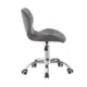 Scaun tapitat de birou, stil scandinav, baza cromata, inaltime reglabila, catifea, gri - imagine 10