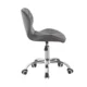 Scaun tapitat de birou, stil scandinav, baza cromata, inaltime reglabila, catifea, gri - imagine 3