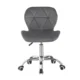 Scaun tapitat de birou, stil scandinav, baza cromata, inaltime reglabila, catifea, gri - imagine 7