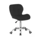 Scaun de birou in stil scandinav, inaltime 72-84 cm, roti mobile cauciucate, baza otel cromat, velur, negru - imagine 2