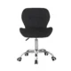 Scaun de birou in stil scandinav, inaltime 72-84 cm, roti mobile cauciucate, baza otel cromat, velur, negru - imagine 3