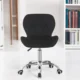 Scaun de birou in stil scandinav, inaltime 72-84 cm, roti mobile cauciucate, baza otel cromat, velur, negru - imagine 5