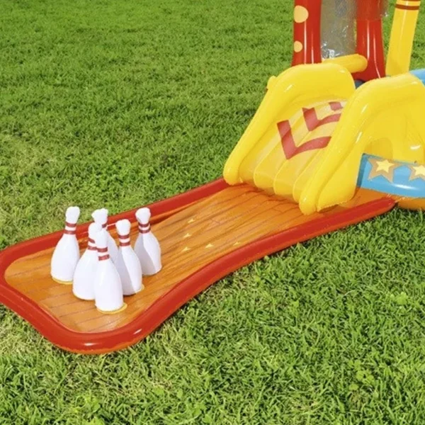 Centru de joaca acvatic pentru copii, multiple jocuri, piscina, tobogan, 435x213x117 cm - imagine 9