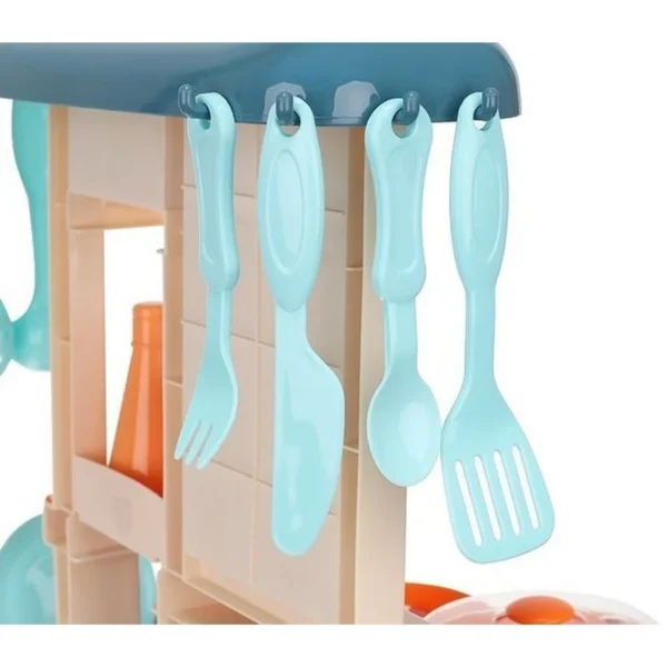 Bucatarie copii, efecte sonore, abur, lumini, 42 accesorii, circuit apa cu robinet, 63x45x22 cm - imagine 22