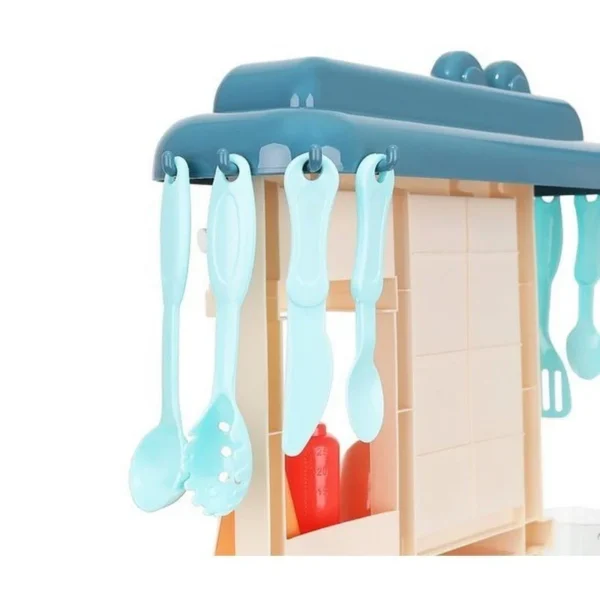 Bucatarie copii, efecte sonore, abur, lumini, 42 accesorii, circuit apa cu robinet, 63x45x22 cm - imagine 21