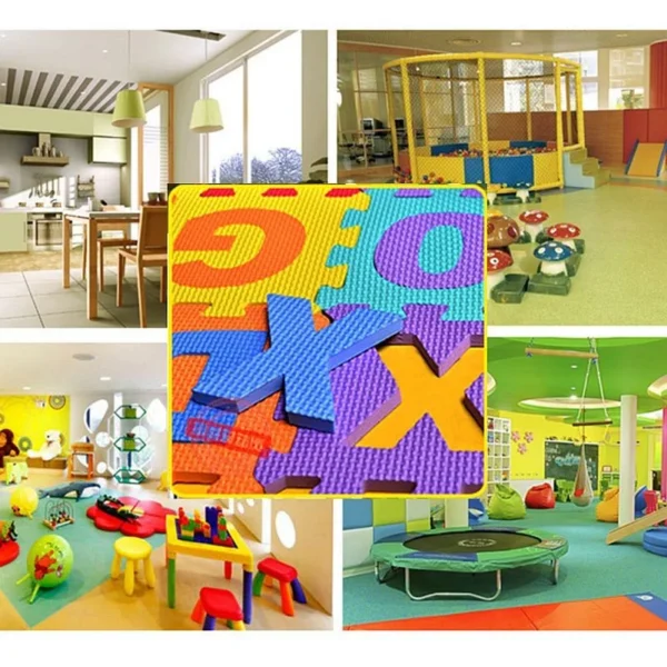 Covor spuma eva tip puzzle cu cifre si litere 3 mp, 36 piese, 29x29 cm, grosime 0.9 cm - imagine 11