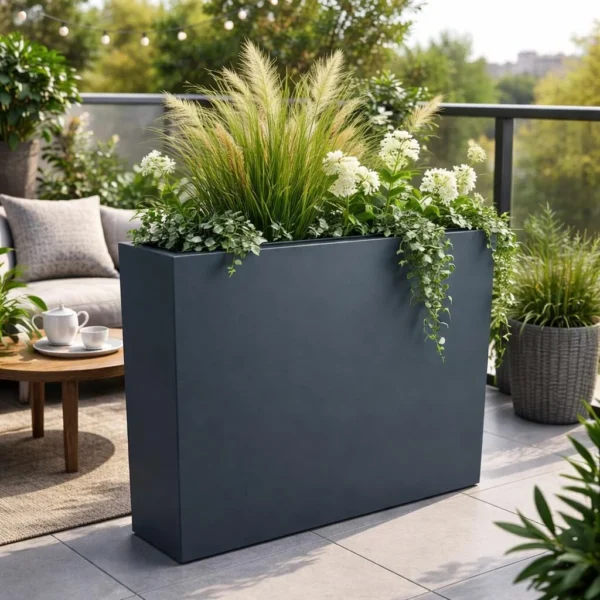 Set 2 jardiniere decorative, antracit, 58x18x49.8 cm, Urbi Case - imagine 6