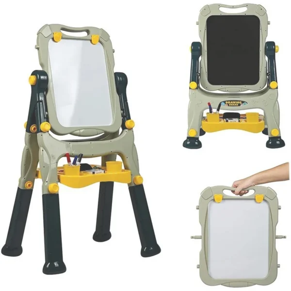 Tabla magnetica si de scris cu 2 fete, 40x50 cm, inaltime reglabila 83-110 cm, 30 accesorii incluse - imagine 3