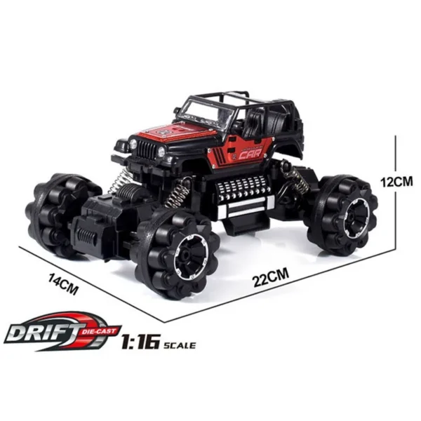 Masinuta cu telecomanda, drift die cast, 1:16, suspensie arcuri mari, 14x22x12 cm - imagine 5