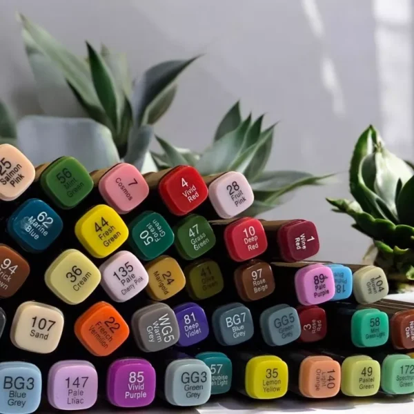 Set 80 markere cu varf dublu, culori diverse, geanta depozitare inclusa - imagine 8