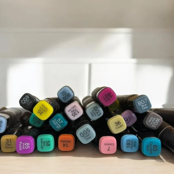 Set 80 markere cu varf dublu, culori diverse, geanta depozitare inclusa - imagine 21