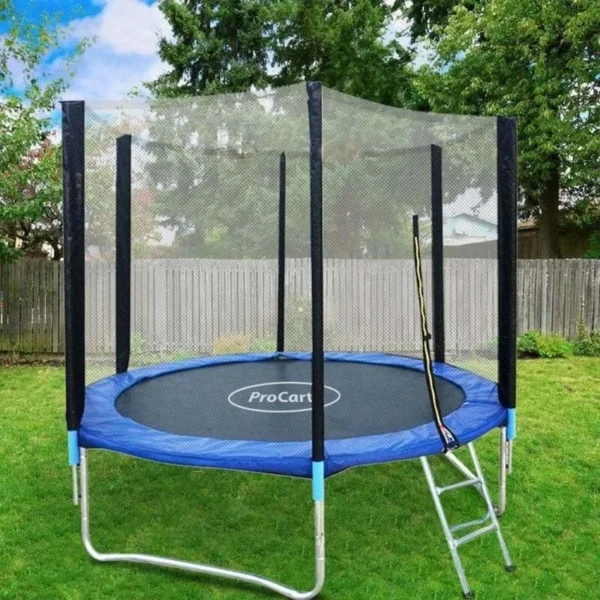 Trambulina copii, diametru 244 cm, plasa protectie laterala, cu scara acces, maxim 150 kg - imagine 12