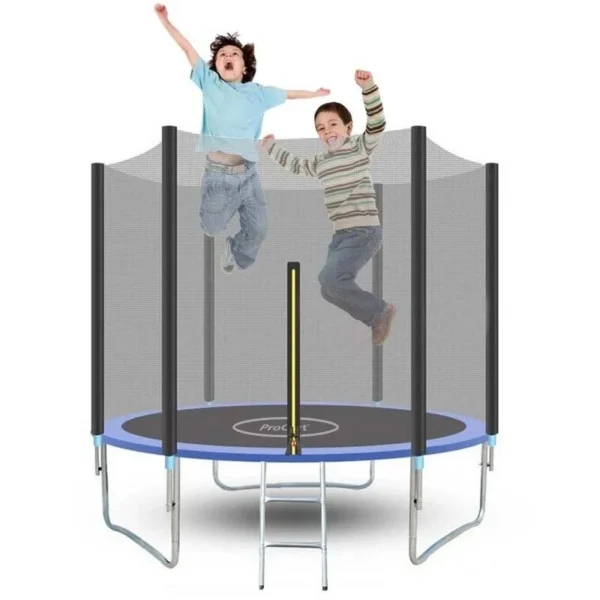 Trambulina copii, diametru 244 cm, plasa protectie laterala, cu scara acces, maxim 150 kg - imagine 4