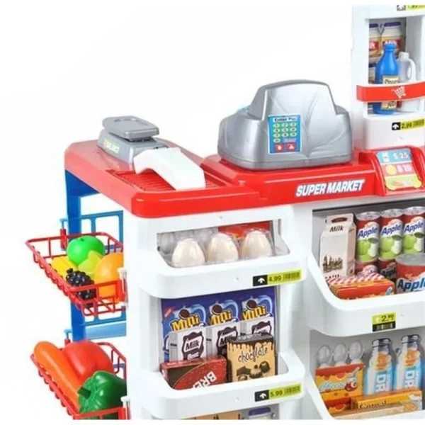Set supermarket, 24 accesorii, lumini, efecte sonore, carucior cumparaturi, casa de marcat, 82x50x44 cm - imagine 15