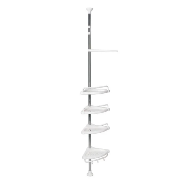 Raft pentru baie ajustabil 100-320 cm, 4 nivele, suport prosop, carlige - imagine 4