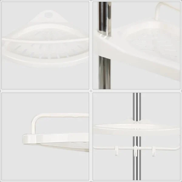 Raft pentru baie ajustabil 100-320 cm, 4 nivele, suport prosop, carlige - imagine 7