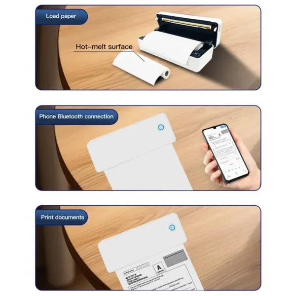 Imprimanta termica portabila a4, usb, bluetooth, 300 dpi, windows, android, ios - imagine 12