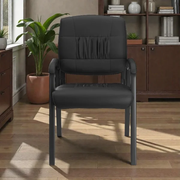 Scaun de conferinta, tapiterie piele ecologica si spuma, cotiere captusite, inaltime 91 cm - imagine 8