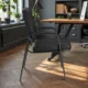 Scaun de conferinta, tapiterie piele ecologica si spuma, cotiere captusite, inaltime 91 cm - imagine 2