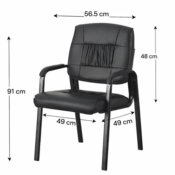 Scaun de conferinta, tapiterie piele ecologica si spuma, cotiere captusite, inaltime 91 cm - imagine 5