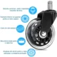 Set 5 roti pivotante pentru scaun de birou – universale, silentioase, silicon si cauciuc - imagine 3