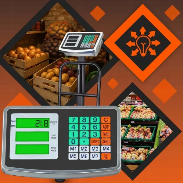 Cantar electronic comercial cu platforma 150 kg – precizie 50 g, lcd, functie tara si zero - imagine 4