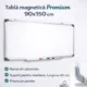 Tabla magnetica whiteboard 90x150 cm, rama aluminiu, tavita markere - imagine 13