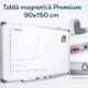 Tabla magnetica whiteboard 90x150 cm, rama aluminiu, tavita markere - imagine 11