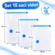 Saci pentru vidat, reutilizabili, 3 dimensiuni, transparenti, set 15 bucati - imagine 13