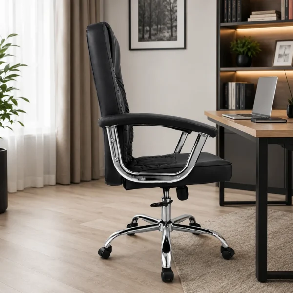 Scaun ergonomic directorial, inaltime reglabila 108-118 cm, rotativ, maxim 150 kg, negru - imagine 16