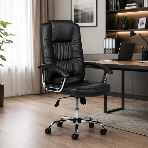 Scaun ergonomic directorial, inaltime reglabila 108-118 cm, rotativ, maxim 150 kg, negru - imagine 20