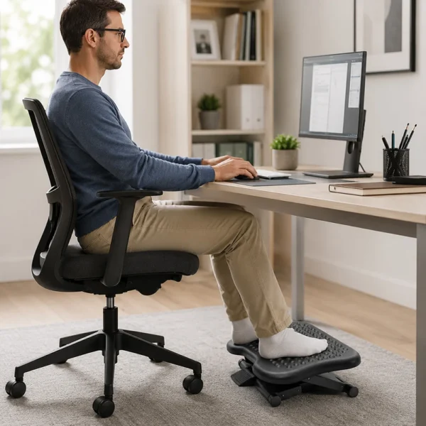 Suport ergonomic pentru picioare, antiderapant, inaltime reglabila, postura comoda birou - imagine 19