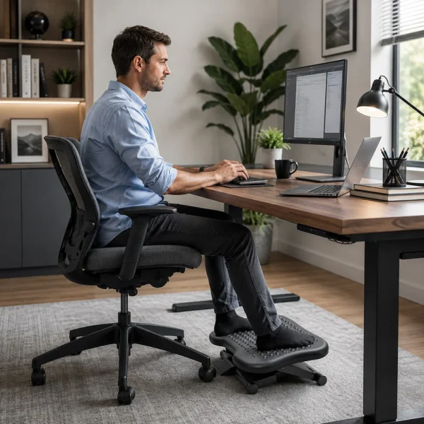 Suport ergonomic pentru picioare, antiderapant, inaltime reglabila, postura comoda birou - imagine 26