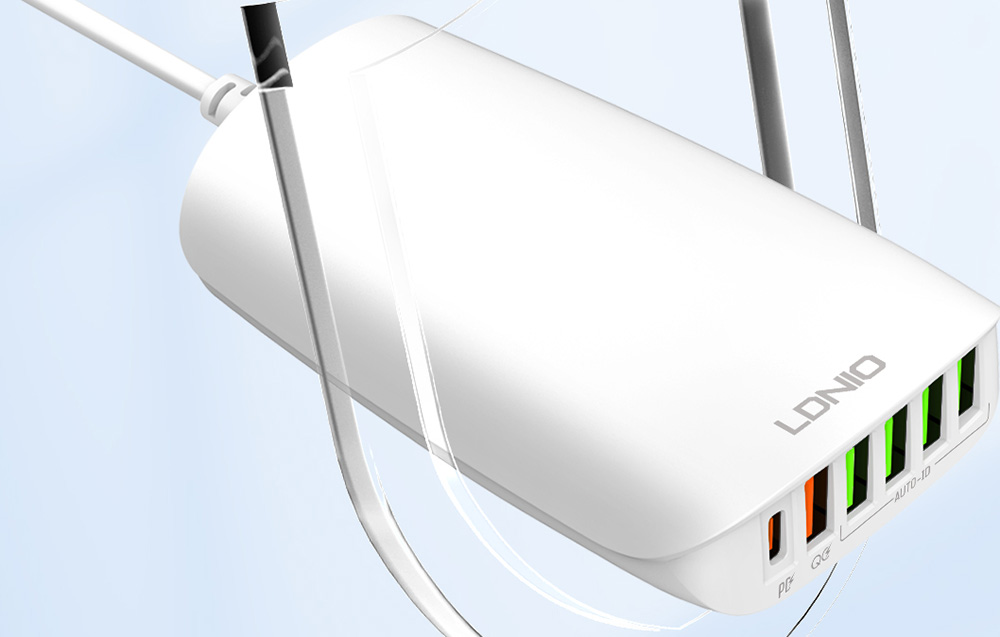 Incarcator Retea LDNIO A6573C, 5x USB, 65 W, 1,5 m (alb) 3 Unknown Image