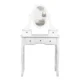 Set masa de toaleta 140x80x40 cm, oglinda si scaun incluse, 5 sertare - imagine 4