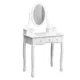 Set masa de toaleta 140x80x40 cm, oglinda si scaun incluse, 5 sertare - imagine 5